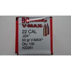 Hornady V-Max Bullets 22 Caliber (224 Diameter) 50 Grain Boat Tail