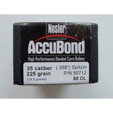 Nosler AccuBond Bullets 35 Caliber,  (358 Diameter) 225 Grain Bonded Spitzer Boat Tail Box of 50