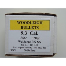 Woodleigh 9,3 mm 366 dia 320 grain W49 RN SN 